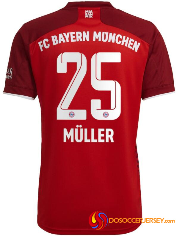 Bayern Munich 2021/22 Home 25 THOMAS MÜLLER Shirt Soccer Jersey