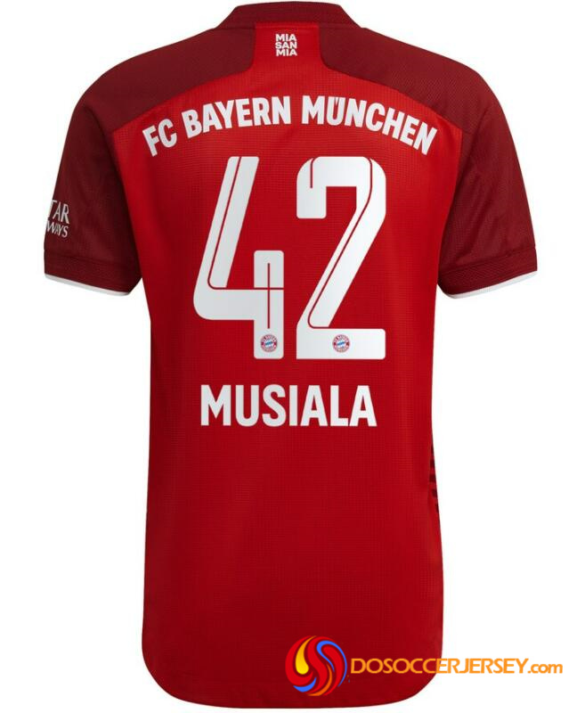 Bayern Munich 2021/22 Home 42 JAMAL MUSIALA Shirt Soccer Jersey