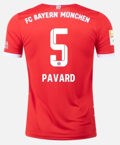 Bayern Munich 2022/23 Home 5 BENJAMIN PAVARD Shirt Soccer Jersey