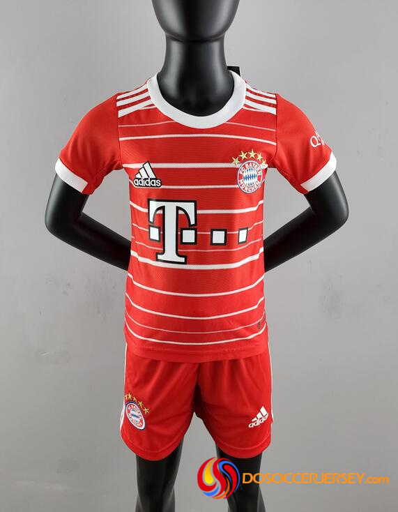 Bayern Munich 2022/23 Home Kids Soccer Jersey Kit Children Shirt + Shorts