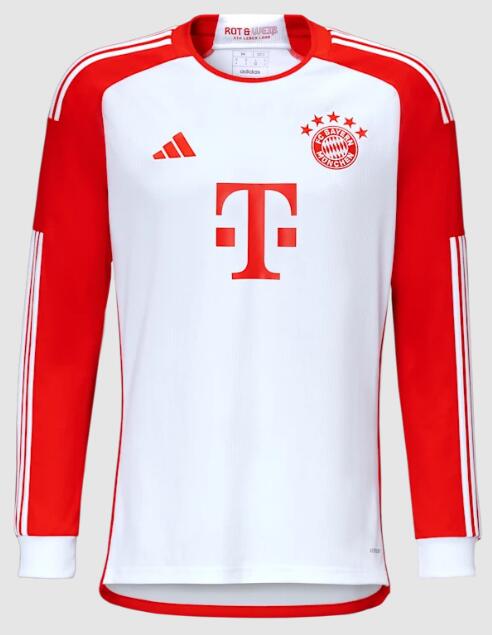 Bayern Munich 2023/24 Home Long Sleeved Shirt Soccer Jersey