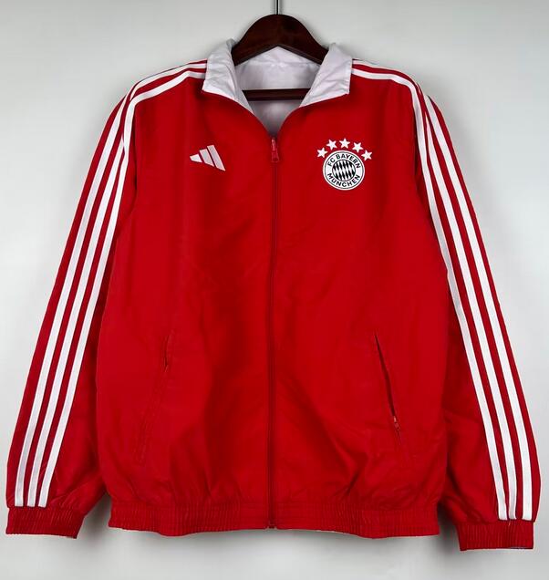 Bayern Munich 2023/24 Red White Double-Faced Windbreaker Jacket