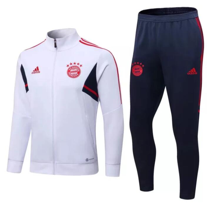 Bayern Munich 2022/23 White Training Suit (Jacket+Trouser)