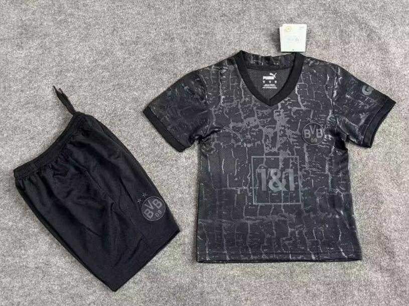 Borussia Dortmund 2022/23 Special Black Kids Soccer Kit Children Shirt and Shorts