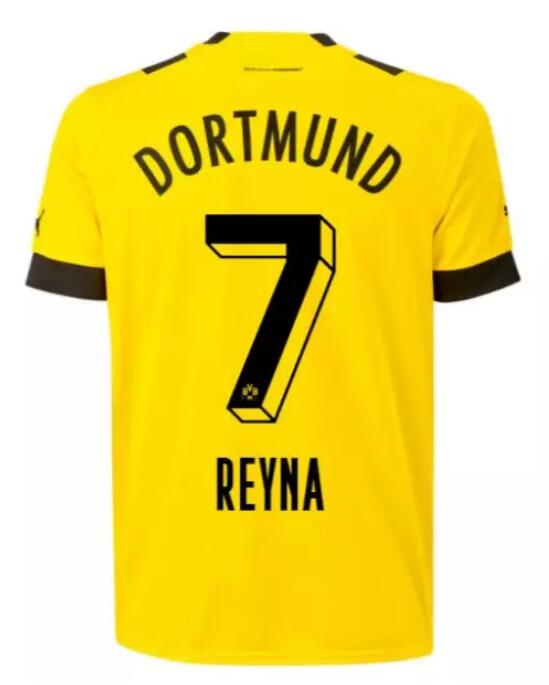 Borussia Dortmund 2022/23 Home 7 Reyna Shirt Soccer Jersey