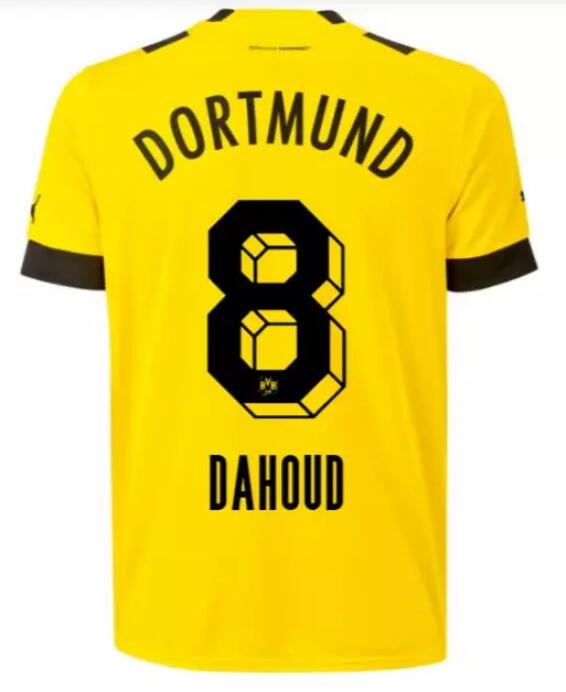 Borussia Dortmund 2022/23 Home 8 Dahoud Shirt Soccer Jersey