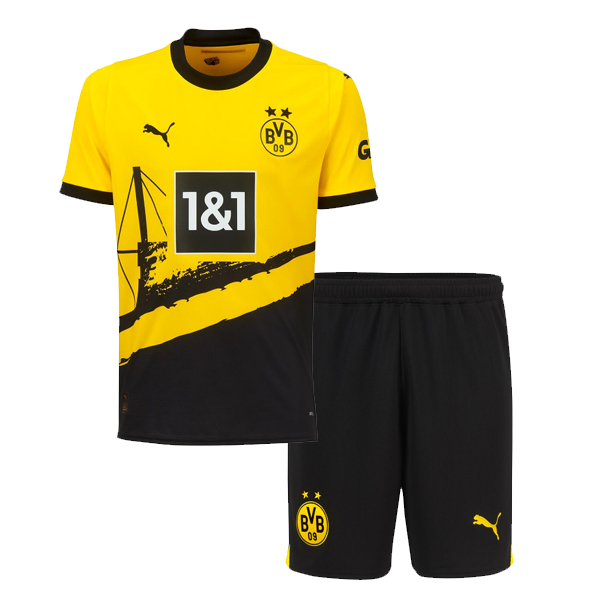 Borussia Dortmund 2023/24 Home Kids Soccer Kit Children Shirt and Shorts