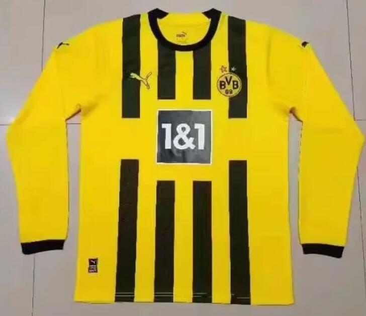 Borussia Dortmund 2022/23 Home Long Sleeved Shirt Soccer Jersey