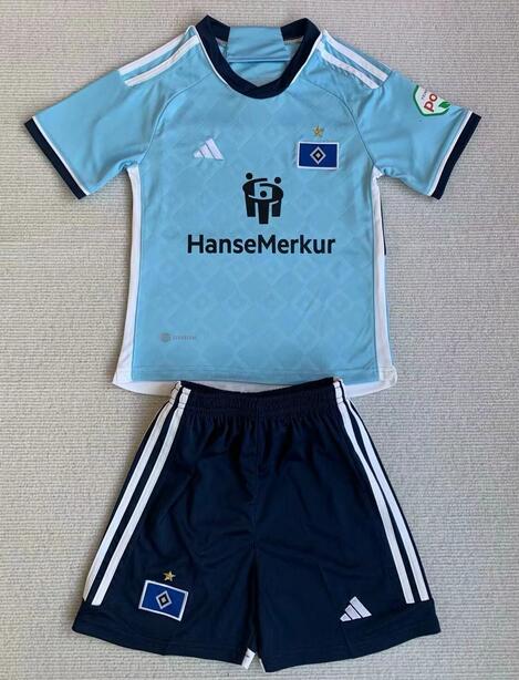 Hamburger 2023/24 Away Kids Soccer Kit Children Shirt and Shorts