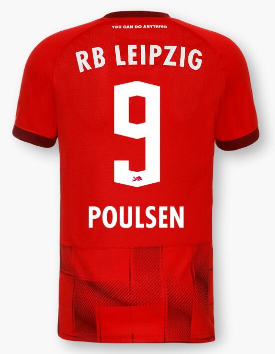 Red Bull Leipzig 2022/23 Away 9 POULSEN Shirt Soccer Jersey