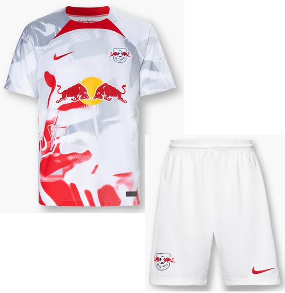 Red Bull Leipzig 2022/23 Home Kids Soccer Kits Children Shirt and Shorts