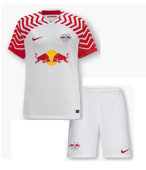 Red Bull Leipzig 2023/24 Home Kids Soccer Kits Children Shirt and Shorts