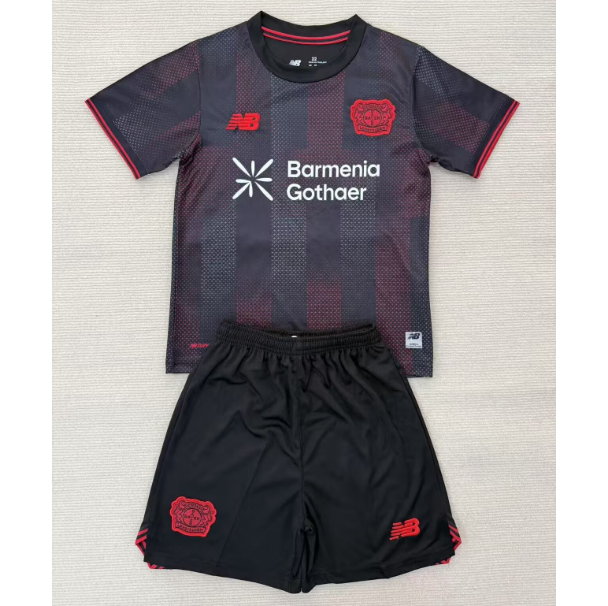 Bayer 04 Leverkusen 2025/26 Home Kids Soccer Kits Children Shirt and Shorts