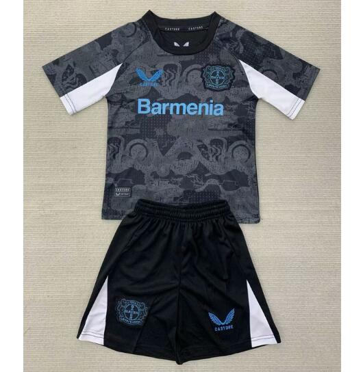 Bayer 04 Leverkusen 2024/25 Third Kids Soccer Kits Children Shirt and Shorts
