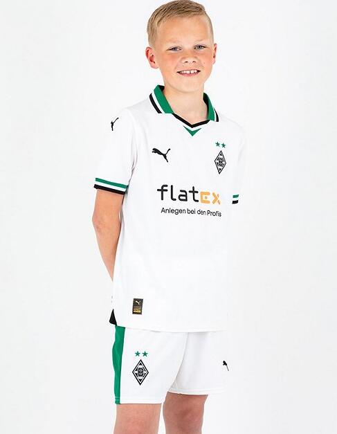 Borussia Monchengladbach 2023/24 Home Kids Soccer Kits Children Shirt and Shorts