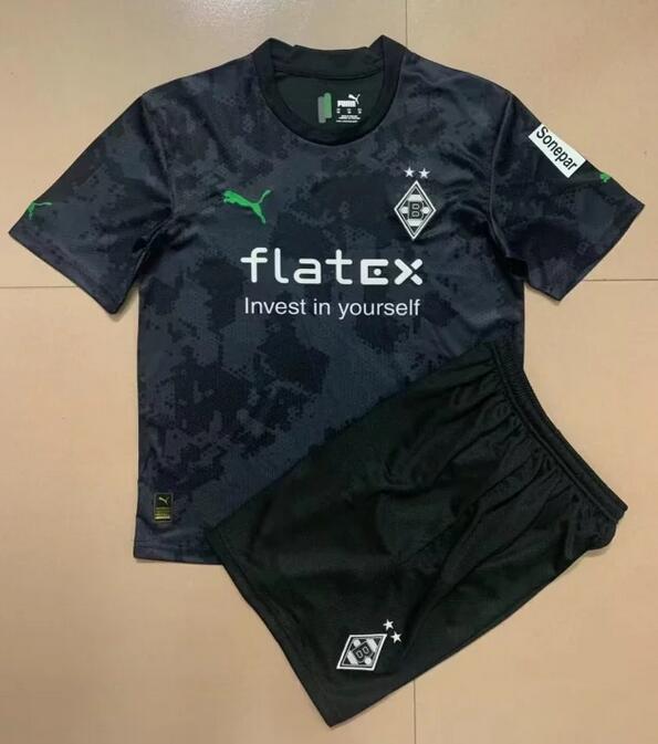 Borussia Monchengladbach 2022/23 Away Kids Soccer Suits Children Shirt and Shorts