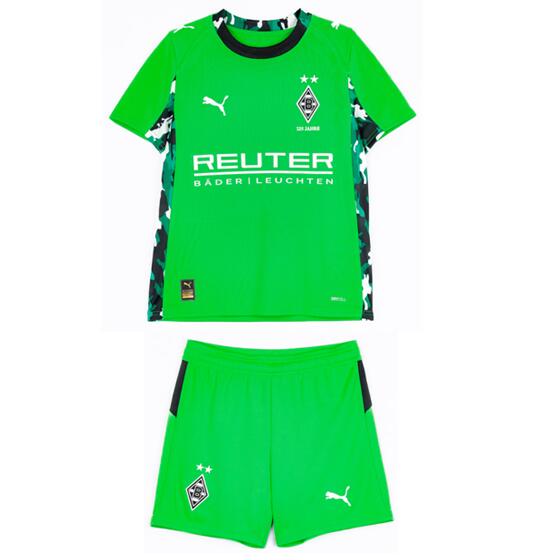 Borussia Monchengladbach 2025/26 Away Kids Soccer Kits Children Shirt and Shorts