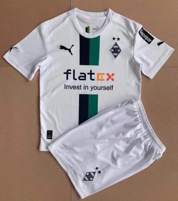 Borussia Monchengladbach 2022/23 Home Kids Soccer Suits Children Shirt and Shorts