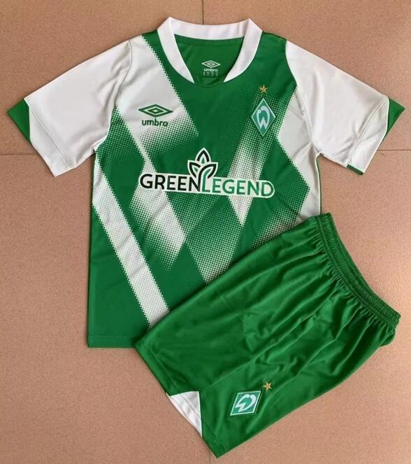 Werder Bremen 2022/23 Home Kids Soccer Kits Children Shirt and Shorts