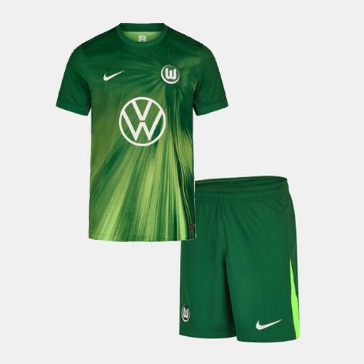 Wolfsburg 2025/26 Home Kids Soccer Kit Children Shirt and Shorts
