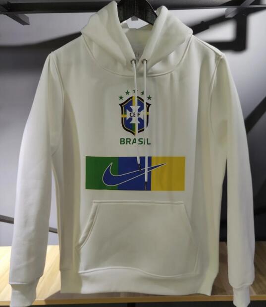 Brazil 2022 World Cup White Hoodie Sweatshirt