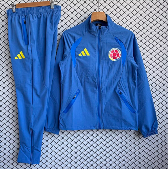 Colombia 2026/27 Blue Training Suit (Windbreaker Jacket+Trouser)