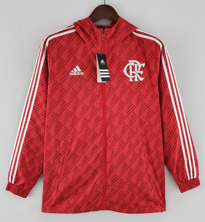 CR Flamengo 2022/23 Red White Stripe Windbreaker Jacket