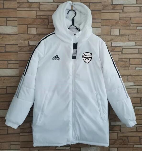 Arsenal 2022/23 White Black Winter Coat
