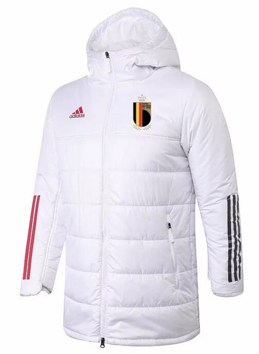 Belgium 2022 World Cup White Long Winter Coat