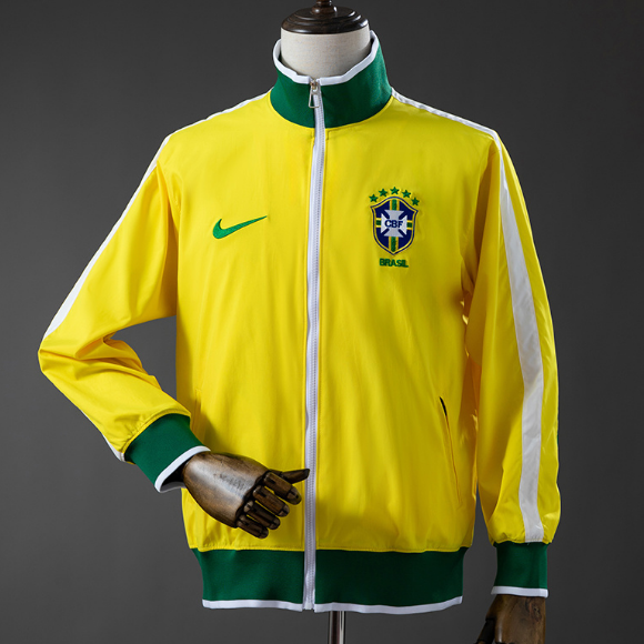 Brazil 2010/11 Retro Yellow Windbreaker Jacket