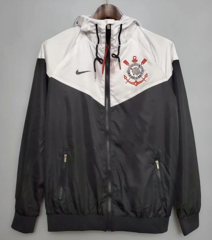 Corinthians 2021/22 White Black Windbreaker Jacket