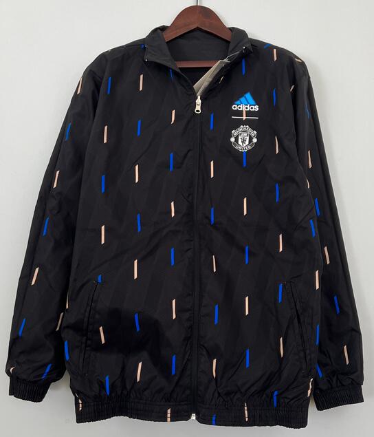 Manchester United 2023/24 Black Double-Faced Windbreaker Jacket ...