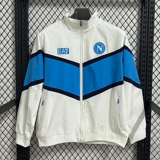 Napoli 2025/26 White Blue Windbreaker Jacket