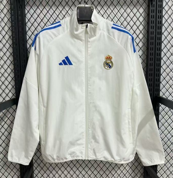 Real Madrid 2025/26 White Windbreaker Jacket