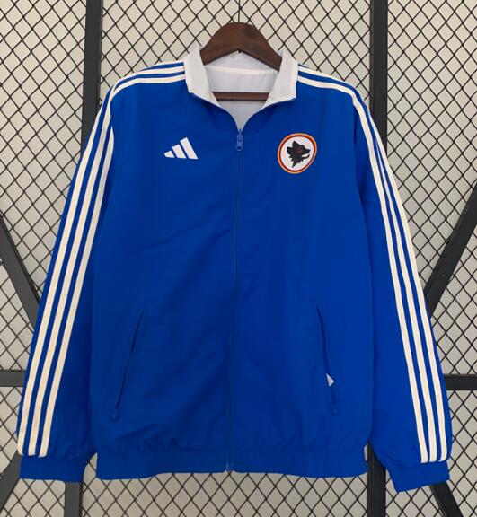 Roma 2023/24 Blue Double-Faced Windbreaker Jacket