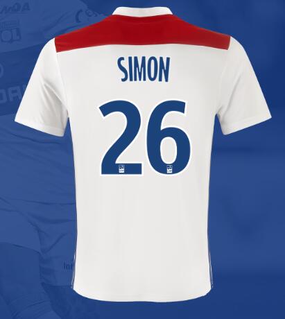 Olympique Lyonnais 2018/19 SIMON 26 Home Shirt Soccer Jersey