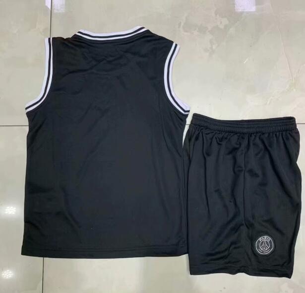 PSG x Jordan 2018/19 Third Kids Black Basketball Jersey Kits