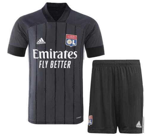 Olympique Lyonnais 2020/21 Away Kids Soccer Suit Children Shirt And Shorts