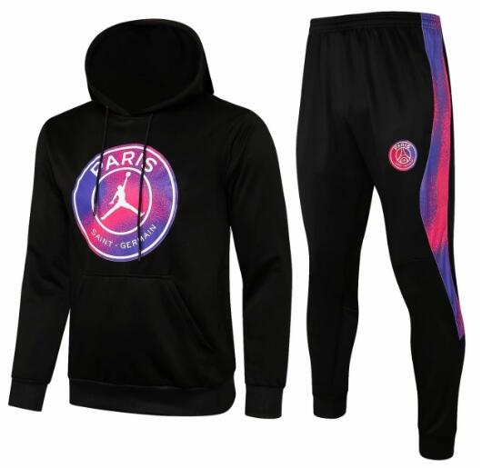 PSG Jordan 2021/22 Black Training Suits (Hoodie Sweeatshirt+Trouser)