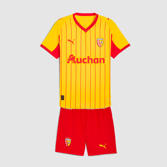 Lens 2025/26 Home Kids Soccer Kits Children Shirt + Shorts