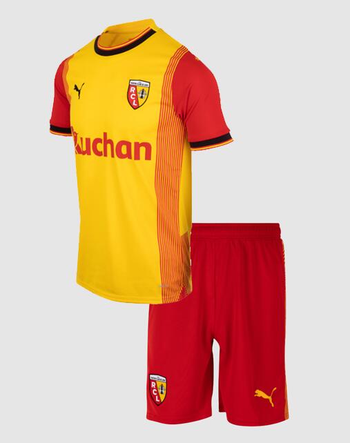 Lens 2023/24 Home Kids Soccer Kits Children Shirt And Shorts