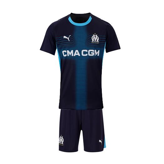 Olympique de Marseille 2025/26 Away Kids Soccer Kit Children Shirt And Shorts
