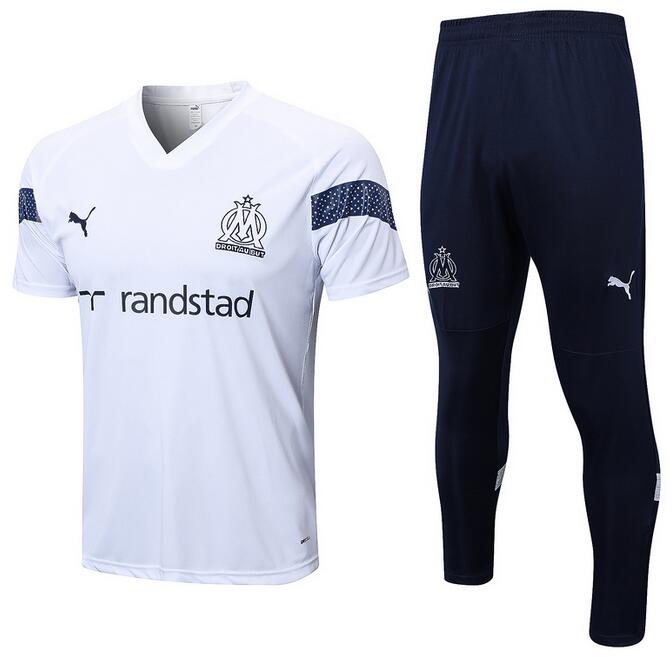 Marseilles 2022/23 White Training Suits (Shirt+Trouser)