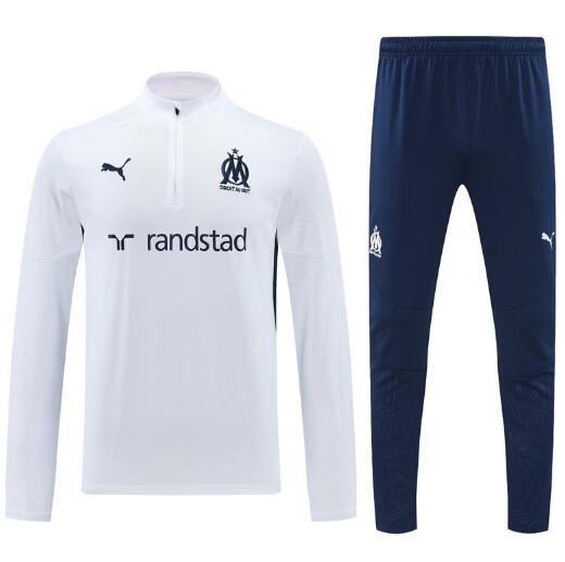 Marseilles 2024/25 White Training Suits (Sweatshirt+Trouser)