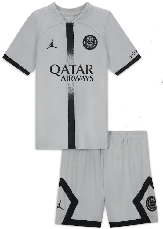PSG 2022/23 Away Kids Soccer Jersey Kit Children Shirt + Shorts