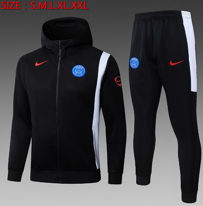 PSG 2025/26 Black Training Suit (Hoodie Jacket+Trouser)