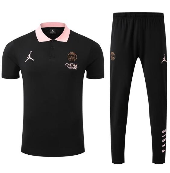 PSG 2025/26 Black Polo Suit (Shirt+Pants)