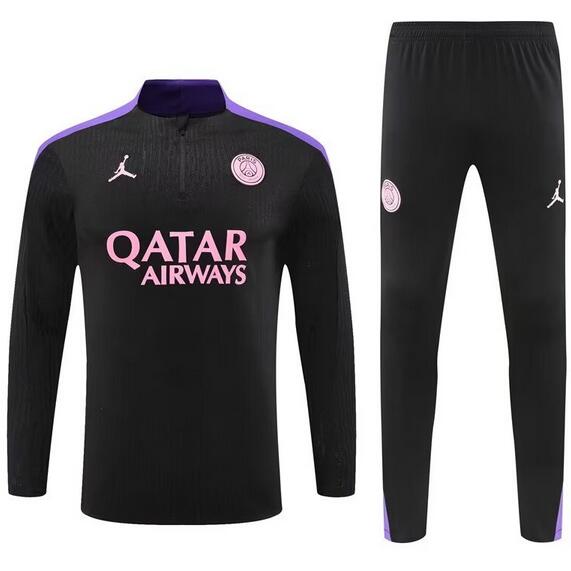 PSG 2024/25 Black Training Suit (Sweatshirt+Trouser)