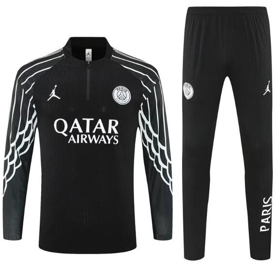 PSG 2025/26 Black Training Suit (Sweatshirt+Trouser)