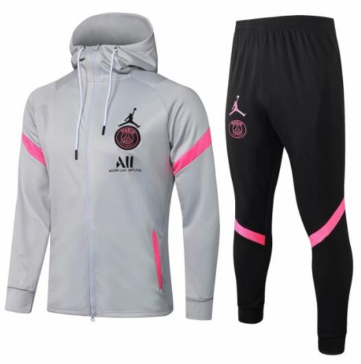 PSG 2021/22 Grey Training Suits (Hoodie Jacket+Trouser)